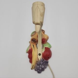 Vintage working Metal Wall Sconce Grapes kitchen fruit wall light lamp